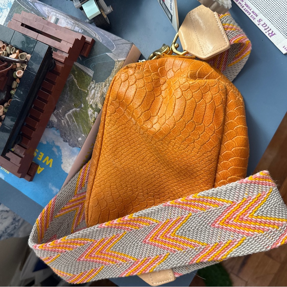 Orange Textured Women's Bag